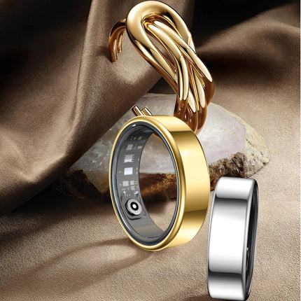 R99 Stainless Steel Stylish Smart Ring Men Women IP68 Waterproof Heart Rate Blood Oxygen Monitor Finger Ring Health Tracker Bkii