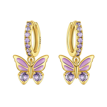 Original 2026 S925 Sterling Silver Zircon 18K Gold Lining Vintage Hoop Earrings for Women Birthday Party Wedding Gift Jewellery