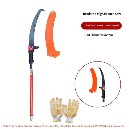 Pruning Saw Thickened 32mm Insulated Pole Garden Hand Tool Double Hook Saw Sharp Edge Tree Pruning Outdoor High-Altitude Work