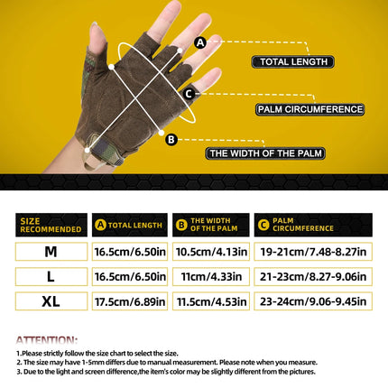 Tactical Half Finger Gloves Outdoor Sport Cycling Hunting Shooting Camping Hiking Combat Bicycle Non-slip Shock-proof Gear Men