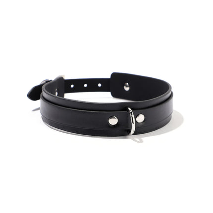 Vintage Sexy Heart Charm Gothic Collar Necklace for Women Black Leather Punk Style Adult Gift with Lock Fashion Accessory