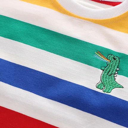 Spring Autumn Pullover Sweaters New Children's Wear Boys Stripe T-shirt Girls' Sweatshirt Baby Loose Long Sleeve Children's Top