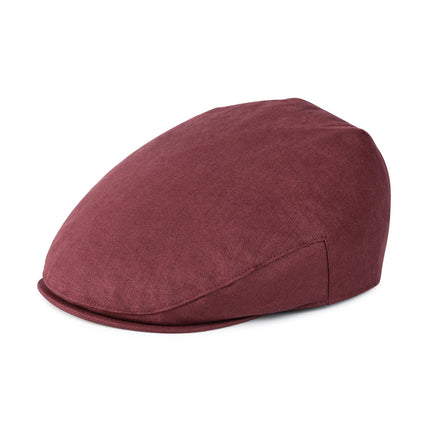 BOTVELA Linen Flat Cap for Men Women Herringbone Linen Newsboy Cap Lightweight Driver Ivy Hat Bakerboy Hat Summer Boina for Male