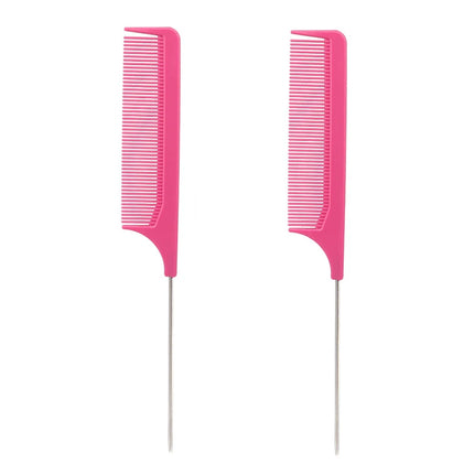 1 Professional pointed tail comb hair salon stainless steel comb anti-static dyeing comb styling tool Special for real hair wigs