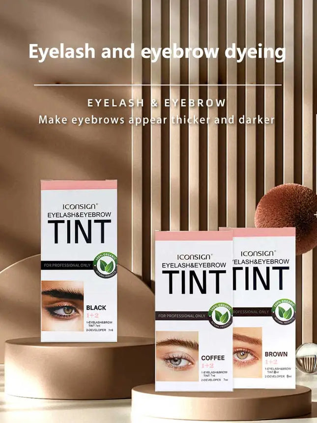3 Colors Eyelash Eyebrow Dye Tint Kit Lasting Fast Tint Brow Dye Gel Eyebrow Cream Brow Enhancers  Mascara Makeup Tool New