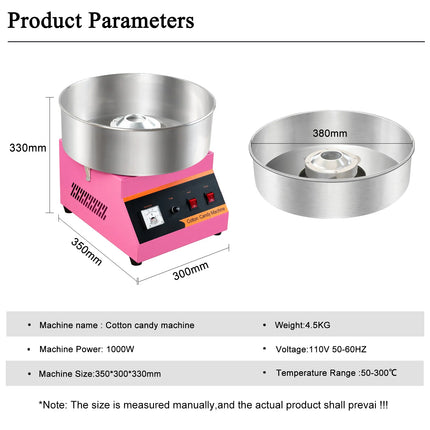 HPH2O Electric Cotton Candy Machine Small Cotton Candy Makel for Party Festival Carnival Home DIY