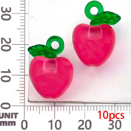 10/18pcs Fruits Charms Resin Strawberry, Cherry, Apple Pendants for DIY Bracelets Necklaces Earrings Jewelry Making Accessories