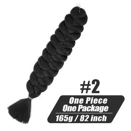 82 Inch Long Kanekalon Jumbo Braiding Hair Synthetic Braids Crochet Hair Extensions 165g Pre Stretched Braid For Black Women