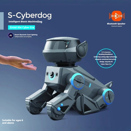 Ai Smart Robot Dog Gesture Touch Remote Control Bluetooth Speaker Song Programmable Cool Lighting Toy For Kids Aged 6+Interactio