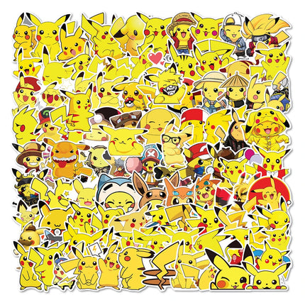 10/30/50/100PCS Cute Pikachu Pokemon Anime Stickers DIY Car Motorcycle Travel Luggage Guitar Fridge Laptop Graffiti Fun Sticker