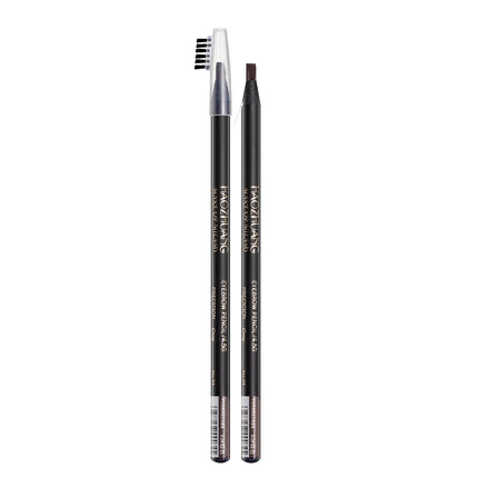 High quality HAOZHUANG pull eyebrow pencil black leather makeup wild line eyebrow pencil hard core flat head pen White pen
