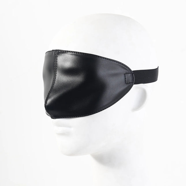 Black PU Leather Sex Eye Mask Cover Nose Large Area Sex Mask BDSM Accessoire Bdsm Bondage Restraints Sex Toys for Women Couples