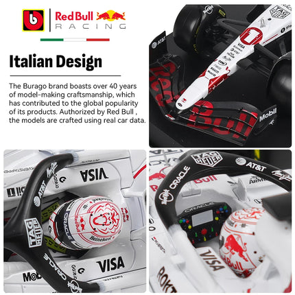 Bburago 1:18 2025 F1 Red Bull Racing RB21 Japanese Grand Prix White coating 1#Verstappen Alloy car model Classic Collection