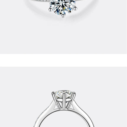 PERFANY 0.5-3CT Moissanite Ring For Women S925 Pure Silver Sparkling Engagement Ring Wedding High-end Jewelry