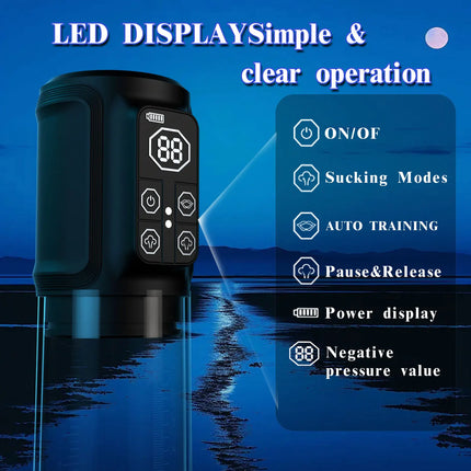 Electric Vacuum Penis Pump Men's Sex Toy Penis Extender Vacuum Pump Sucking LED Display Male Masturbator Sex Toy for Men Adult