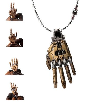 Mechanical Bionic Hand Pendant with Movable Fingers Steampunk Keychain Gothic Punk Robot Hand Jewelry Accessory Gift