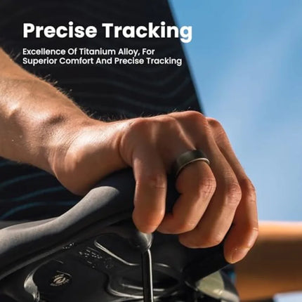 (Size 12)Amazfit Helio Smart Ring Health Tracker Fitness Tracker Ring No Subscription Monitors Sleep Heart Rate and Stress Titanium Allo