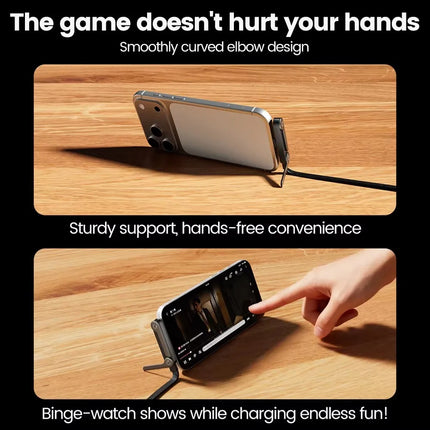 2 in 1 Cable PD240W Type C To Type C Fast Charging Foldable Bracket Cable Built-in Desktop Holder Wire For iPhone Samsung Xiaomi