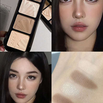 4 Color Contouring Highlighter Shading Palette Natural Nose Shadow Aegyosal Face Three-dimensional Matte Brighten Bronzer Makeup