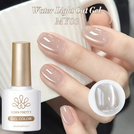 BORN PRETTY 10ml Pink Water Light Cat Magnetic Gel Polish Spaking Glitter UV LED Soak Off Gel Varnish Crystal DIY Manicure