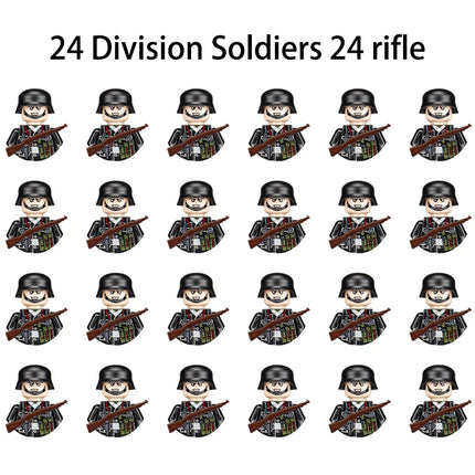 WWII Infantry Military Soldier War National Army Mini Gun Weapon Models Building Blocks Building Blocks Toys for Kids