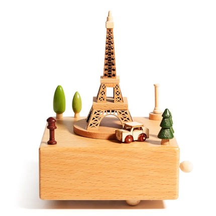 Wooden Material Wooden Carousel Music Box Ballet Dancing Girl Rotating Carousel Rotatable Music Box Vintage Style Retro Design