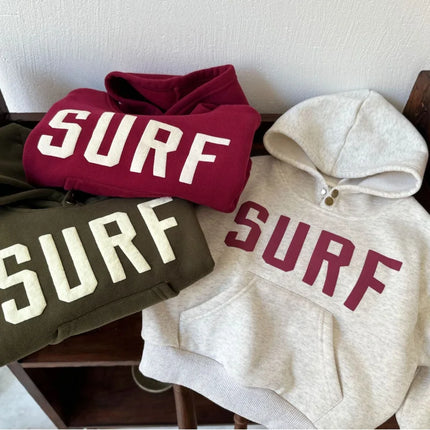 Korean Style Autumn Loose Letter Print Hooded Newborn Baby Fleece Hoodies Long Sleeve Winter Infant Sweatshirt For Boys Girls