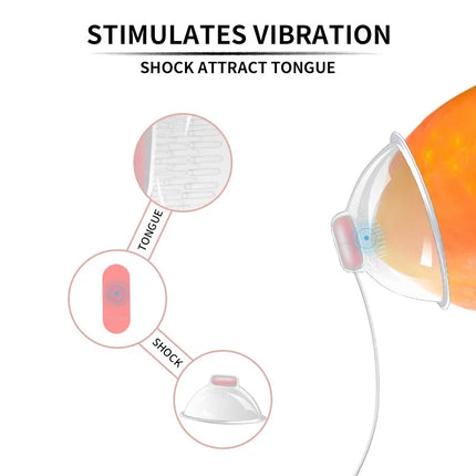 Nipple Stimulator with 2/3 Heads Optional, Suction & Vibration Breast Pump, Licking Tongue Massager for Women Adult Toy