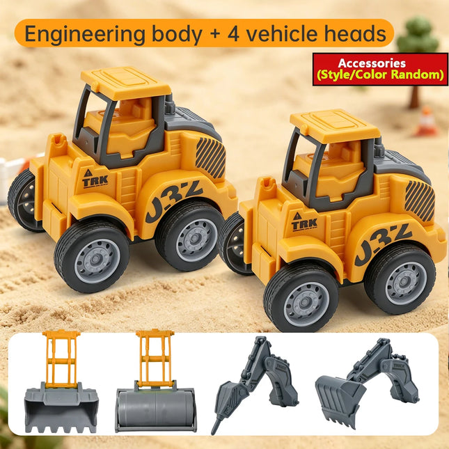 Engineering Truck Model Sliding Car Farm Vehicle Excavator Tractor Toy Car Construction Model Pull Back Vehicle Boy Gift Car