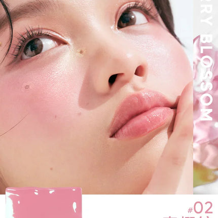 Judydoll Water Light Cream Hydrating Blush Multi Purpose Moisturizing High Light Expanding With Puff Long-lasting Face Makeup