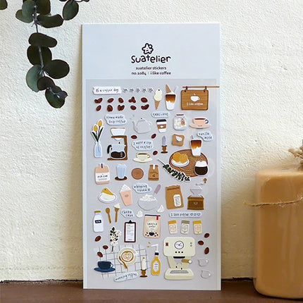 Suatelier Foods Stickers Aesthetic Scrapbooking Cute Junk Journal Ephemera Korean Deco Sticker Planner Diary DIY Craft Supplies