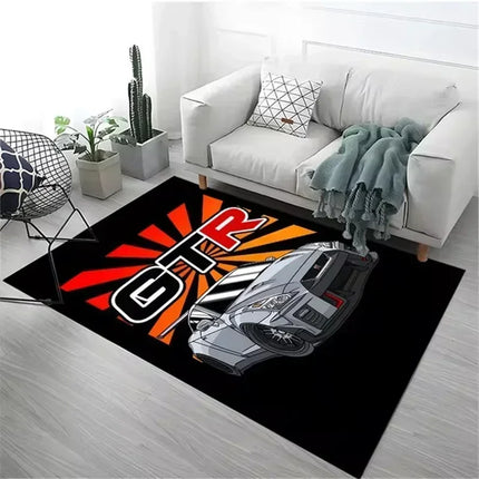 Skyline R34 Rug Velvet Flannel Printed Floor Mat Car Design Decorative Carpet Living Room Home Decor