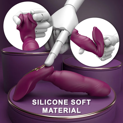 Three motors Wearable Vibrator and 360° Rotating Masturbator, Vibrator Adult Toys Anal Plug 10 mode Clitoris Vibrator For Women