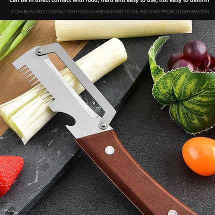 Multifunctional Peeler & Scallion Shredder, Stainless Steel Peeler, Scallion Slicing Tool, Kitchen Fruit Vegetable Peeler, Melon