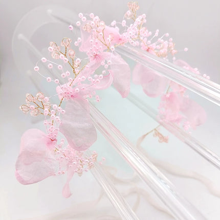 Sweet Butterfly Wreath Headband For Kids Children's Forest Style Hairbands Princess Flower Hair Band Flower Girl Headpiece