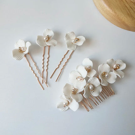 Fairy Flower Wedding Hair Accessories Jewelry Bridal Headpiece Hair Comb Women Head Ornaments