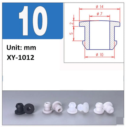 Black Silicone Rubber Snap-on Grommet Hole Plugs End Caps Bung Wire Cable Protect Bush 4.5mm-30mm