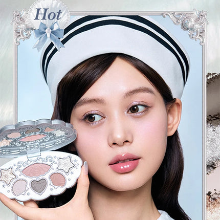 Flower Knows Shell Pearl Collection 6Colors Matte Pearl Sea Eyeshadow Palette Metallic High-Pigment Long-lasting Eye Makeup