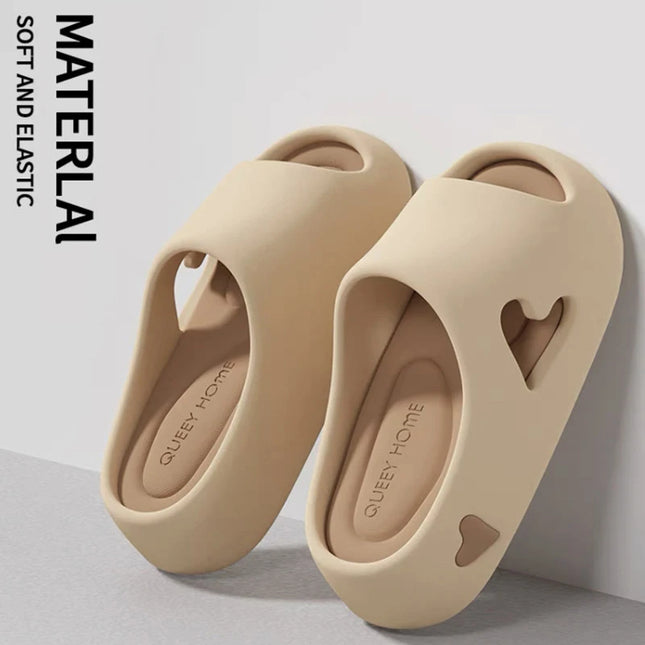 2025 Fashion Women's Slippers Sandals Beach Slides Solid Color Non-slip Thick Shower Shoes for Summer Home Outside