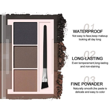 3-Color Brow Powder Set with Brush Long-lasting Eyebrow Powder Waterproof Color-resistant Makeup Set for Beginners Eyeshadow HOT