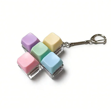 Press Keyboard Keychain Decompression Toy Macaron Axle tester Mechanical Keyboard Fidget Key Finger Toys For Adults Antistress