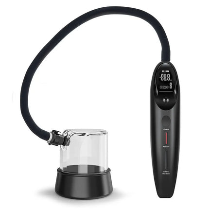 Men Electric Vacuum Pump Cup Trainer with Manual Suction Tube, Digital Handle and Adult Massage Accessories