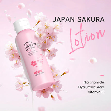 LAIKOU Japan Sakura Lotion 100ml Niacinamide Hyaluronic Acid Vitamin C Hydrating Brightening Moisturizing Face Skin Care
