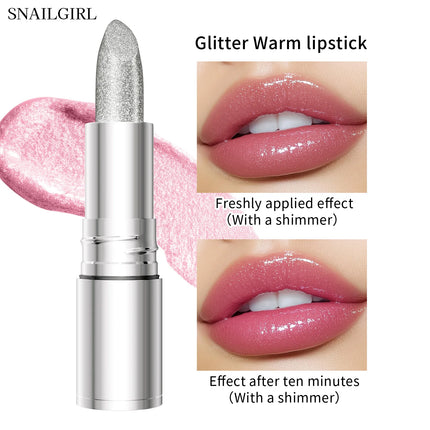 Temperature Color Changing Glitter Lipstick Waterproof Long Lasting Moisturizing Velvet Matte Lip Tint Red Pink Sexy Lips Makeup