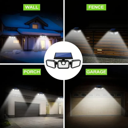 74 LED Solar Security Light with Motion Sensor Solar Floodlight 3 Modes Waterproof Outdoor Solar Wall Lamp for Yard Garden Garag