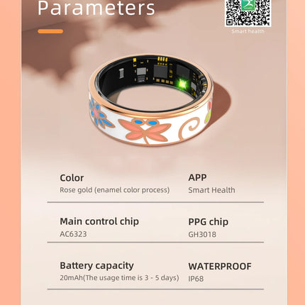 Fashion Healthy Smart Ring IP68 Waterproof Wireless Call Heart Rate/Sleep/Blood Oxygen Monitoring Android/IOS For Men Women