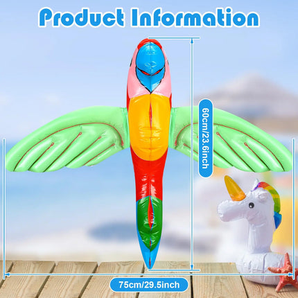 1pc Pvc Inflatable Parrot Game Toy Suitable For Outdoor Games, Beach Parties, Hawaii Water Beach Games