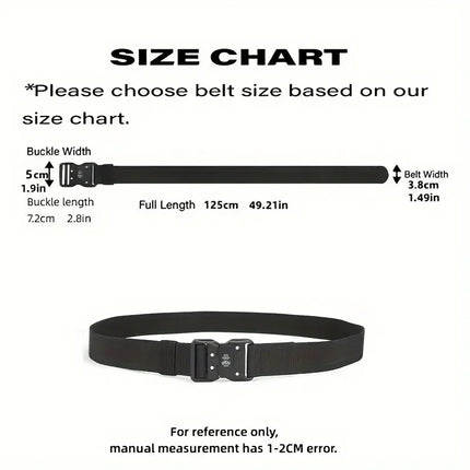 Genuine Tactical Belt Black Quick Release Outdoor Men's Belt Buckle Quick Release Elastic Belt Sport Nylon Braided Belts for Men