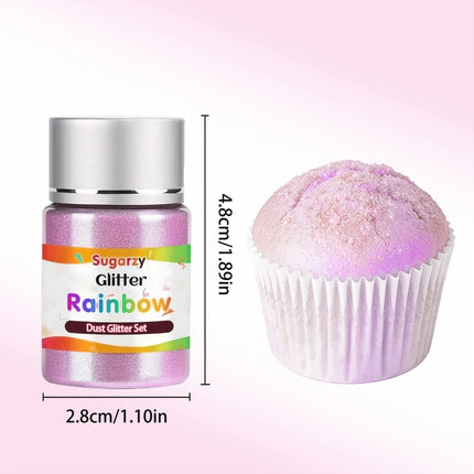 Rainbow Glitter,Iridescent Pink Sprinkles Cake Decorating Supplies,Cupcakes Cookies Drinks Easter Women's Mother's Decorations