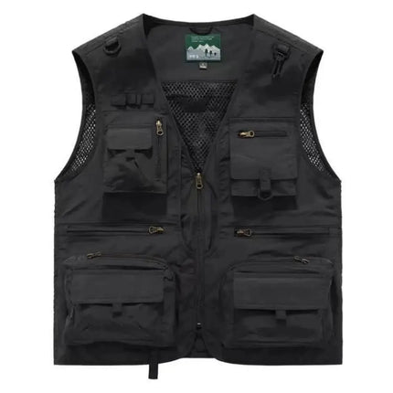 2025 Summer Men's Tank Top Outerwear, Casual Men's Photographer Vest, Mesh Work Sleeveless Jacket, Tool Pocket Tank Top, 5XL